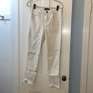 High rise White fray Jeans size 4